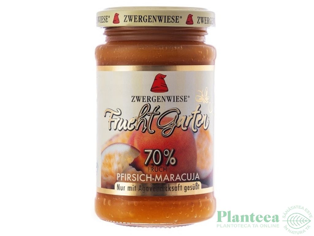 Gem piersici maracuja 70%fruct fara zahar eco 225g - ZWERGENWIESE