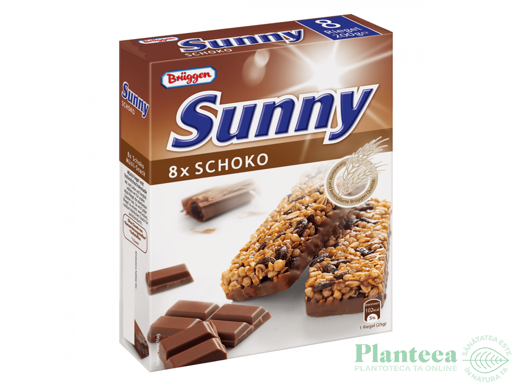 Batoane cereale ciocolata banane Sunny 8x25g - BRUGGEN