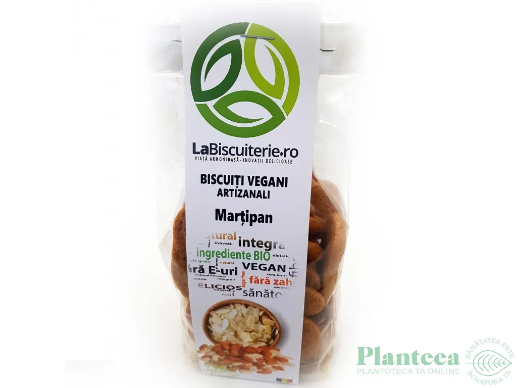 Biscuiti vegani martipan fara zahar 140g - BISCUITERIE