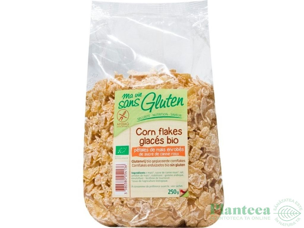 Fulgi porumb glasati zahar brun fara gluten eco 250g - MA VIE SANS GLUTEN