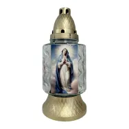 Candela felinar sticla alba model Maica Domnului 245x110mm 17h 410g - MAX POL