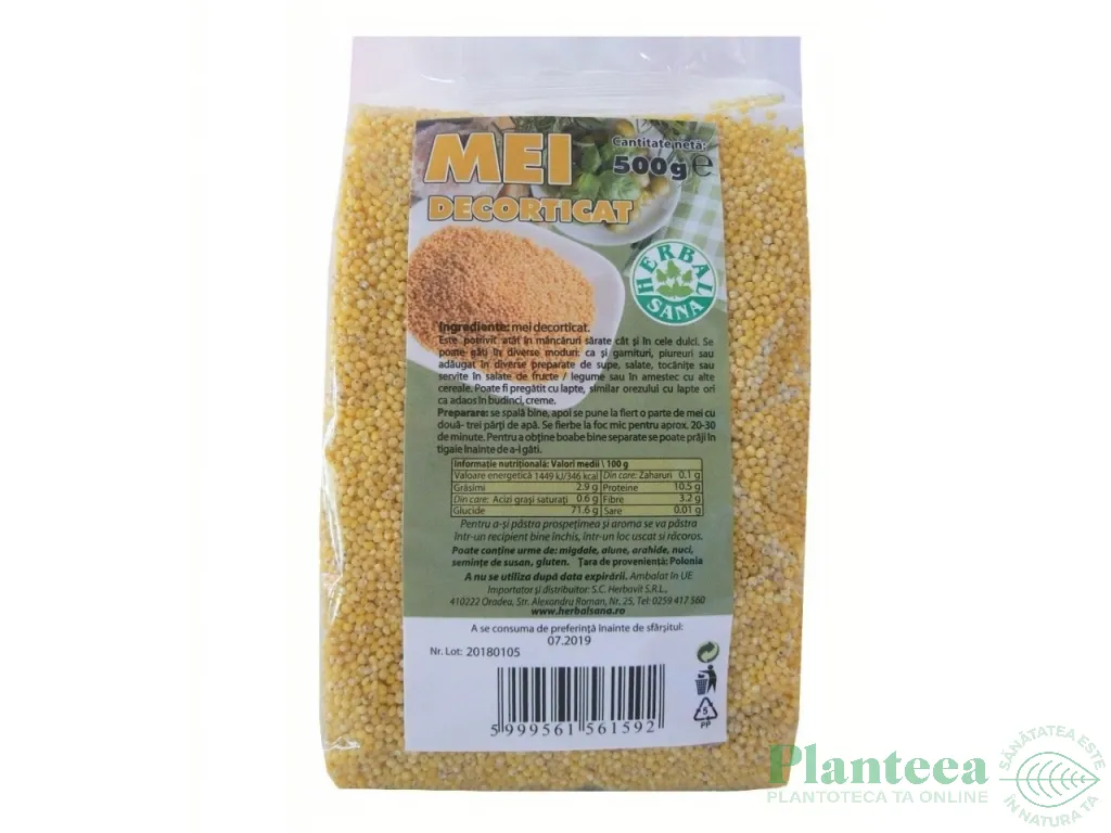 Mei decorticat boabe 500g - HERBAL SANA