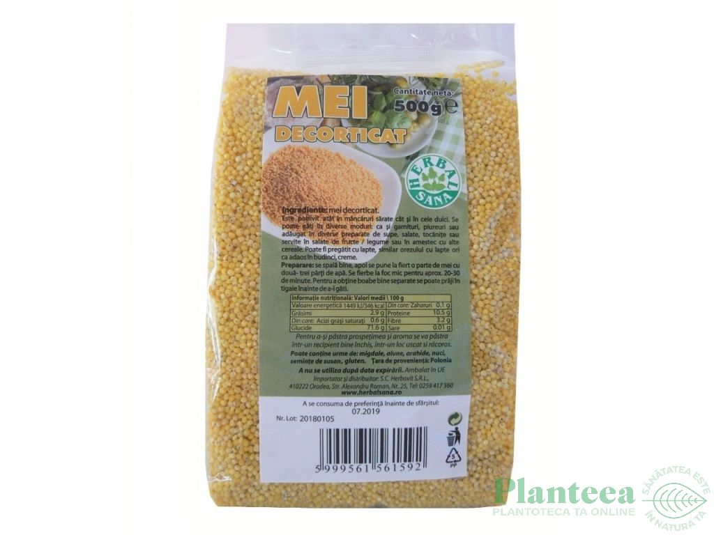 Mei decorticat boabe 500g - HERBAL SANA