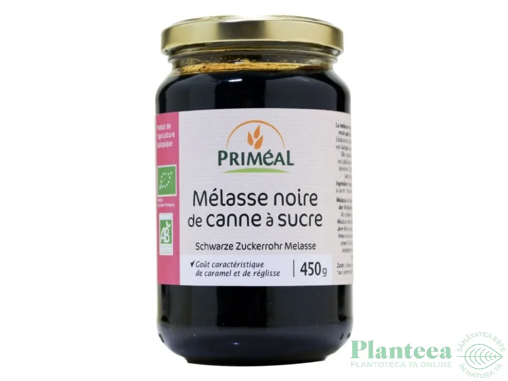 Melasa neagra trestie zahar bio 450g - PRIMEAL