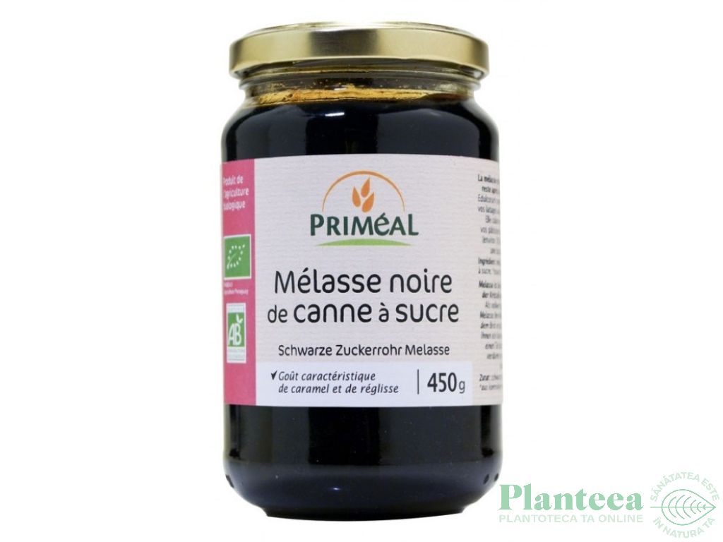 Melasa neagra trestie zahar bio 450g - PRIMEAL