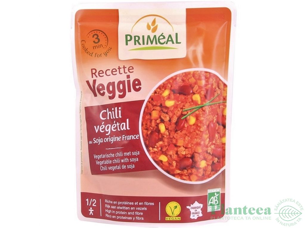 Meniu vegan chili vegetal 3min eco 220g - PRIMEAL