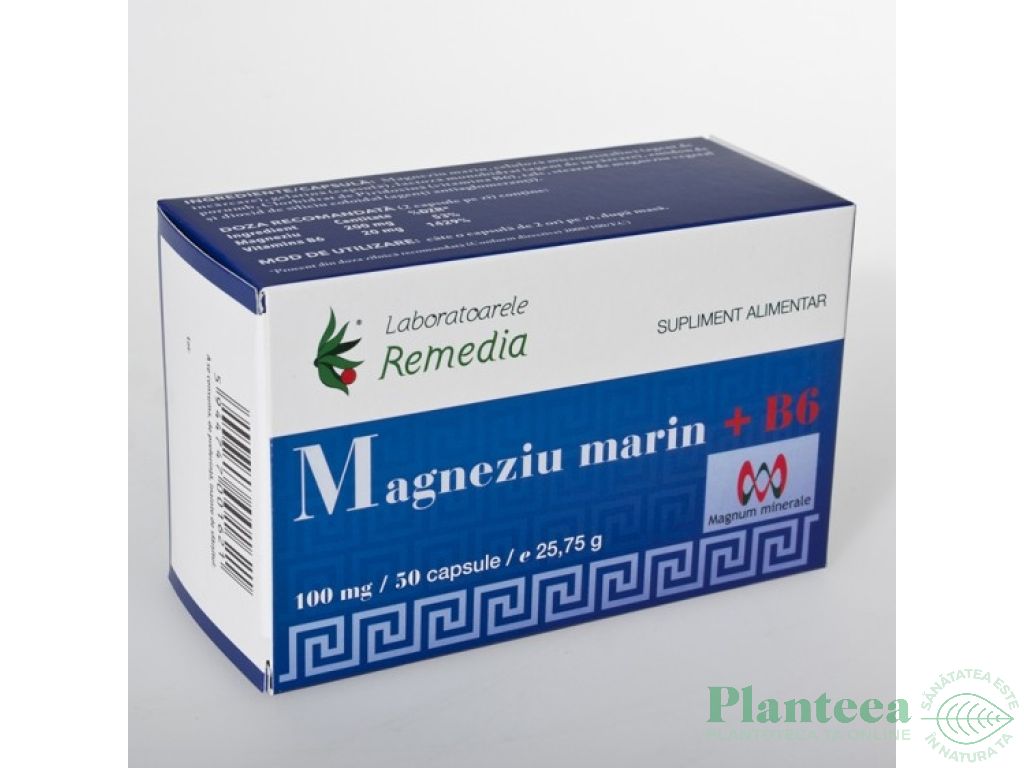 Magneziu marin B6 50cps - REMEDIA