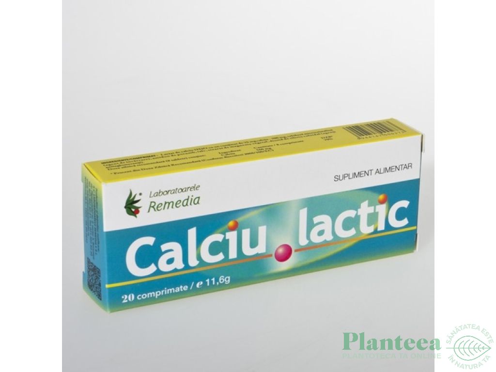 Calciu lactic 500mg 20cp - REMEDIA