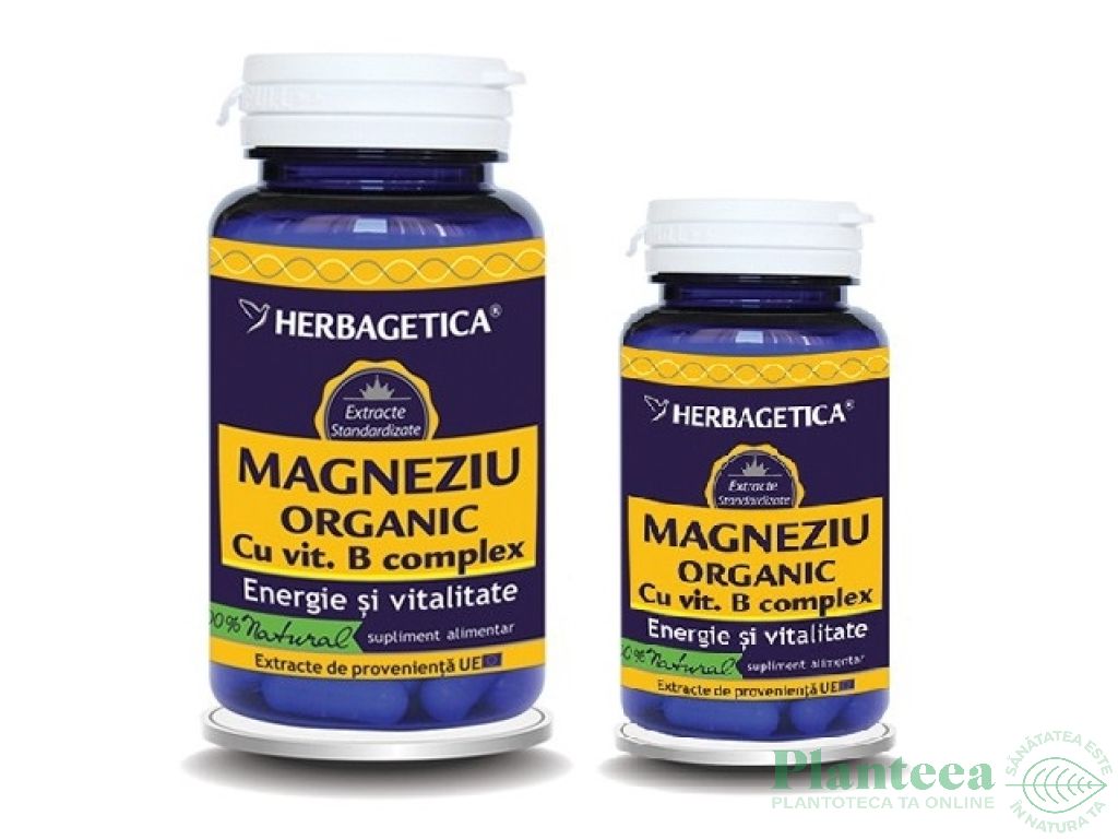 Pachet Magneziu organic B complex 60+10cps - HERBAGETICA