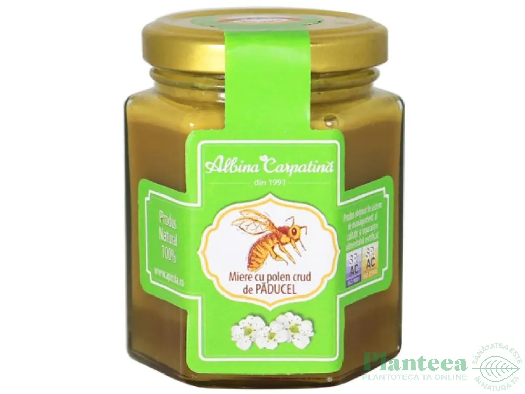Miere cu polen crud paducel 230g - ALBINA CARPATINA