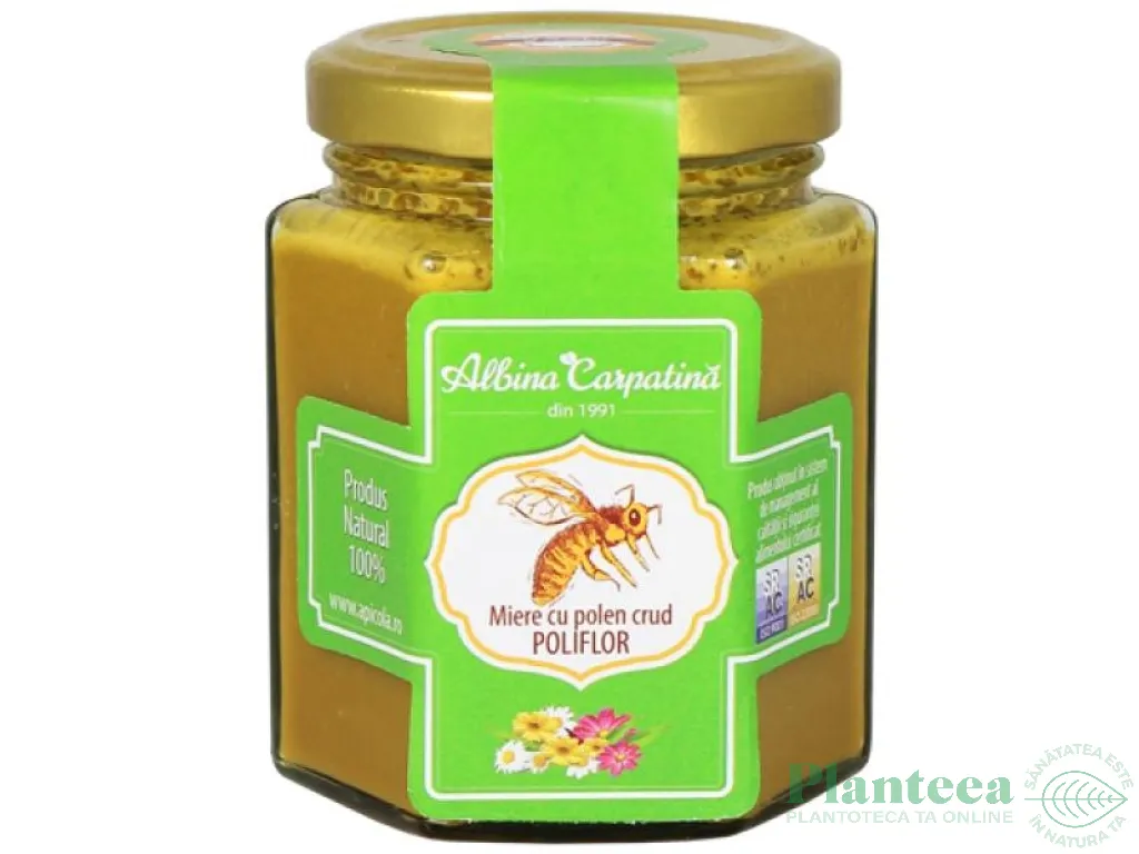 Miere cu polen crud poliflor 230g - ALBINA CARPATINA