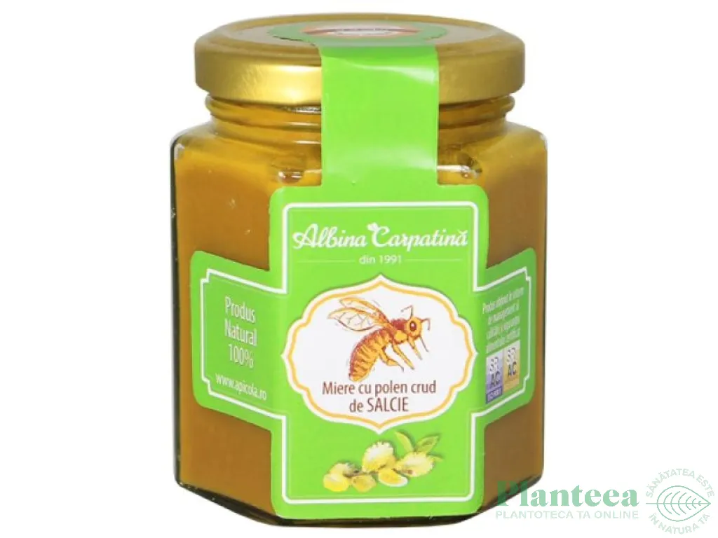 Miere cu polen crud salcie 230g - ALBINA CARPATINA