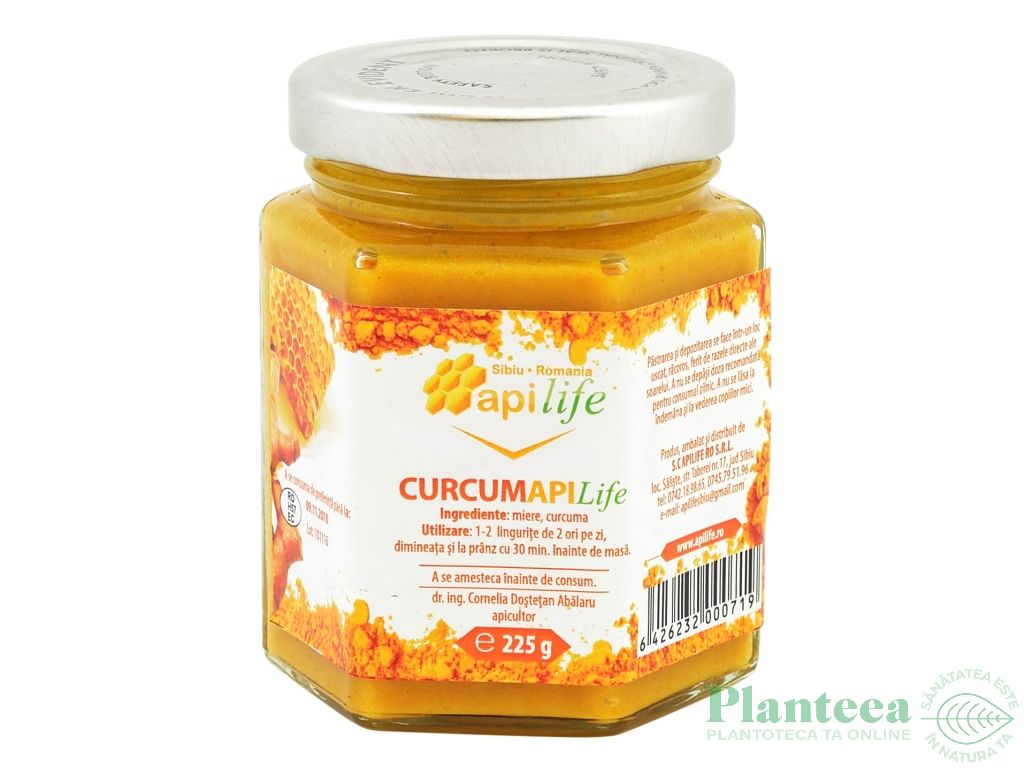 Miere cu turmeric Curcum 225g - APILIFE