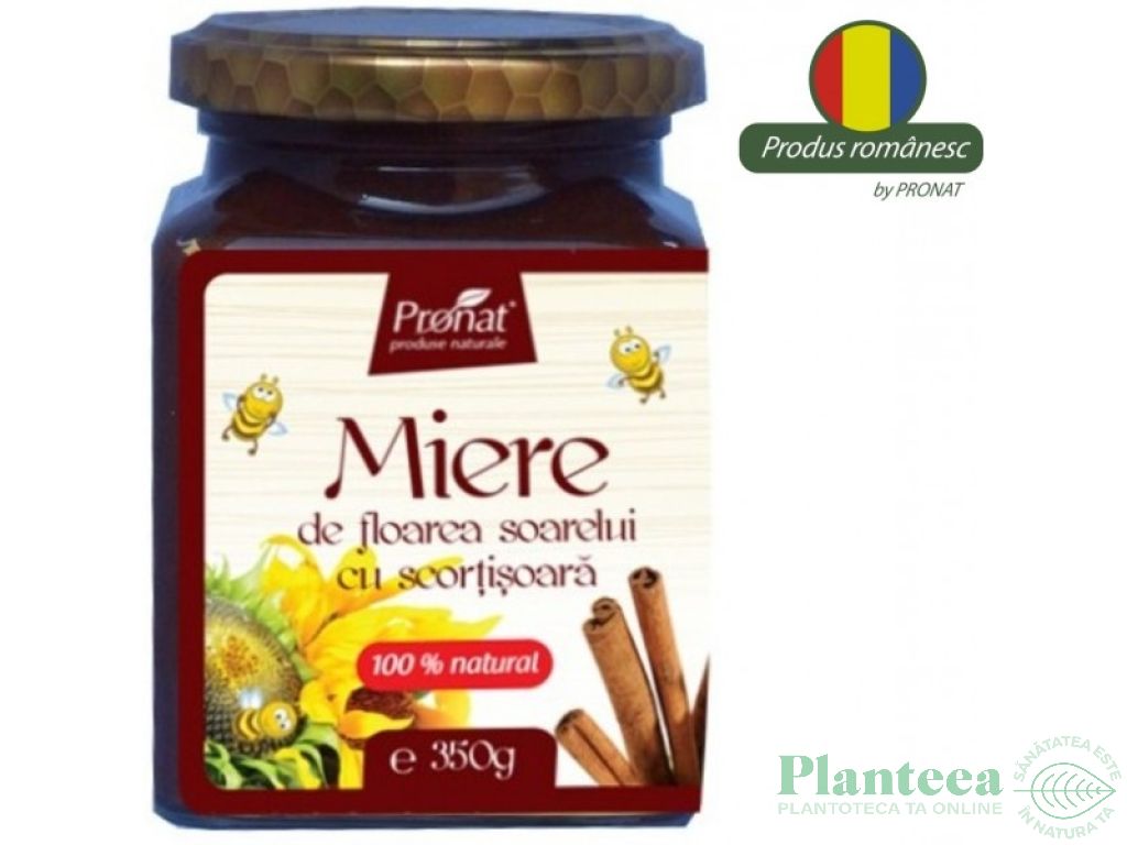 Miere fl soarelui cu scortisoara 350g - PRONAT