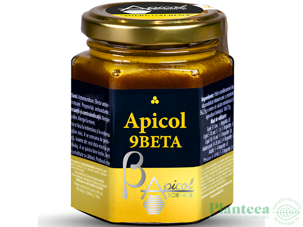 Miere galbena Apicol 9beta 225g - APICOL SCIENCE