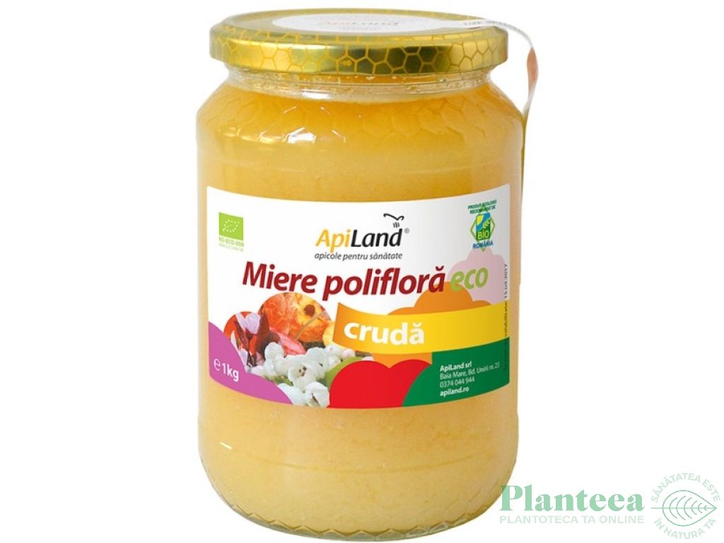 Miere poliflora cruda eco 1kg - APILAND