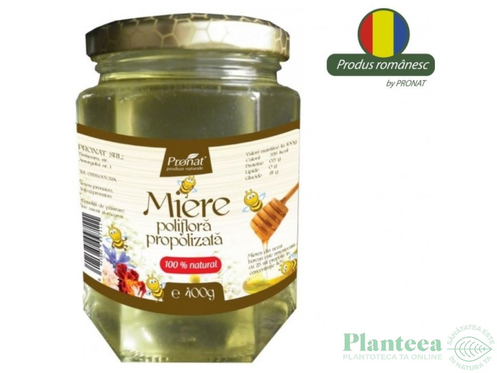 Miere poliflora propolizata 400g - PRONAT