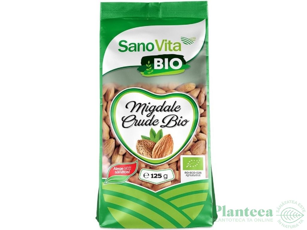 Migdale crude intregi bio 125g - SANOVITA