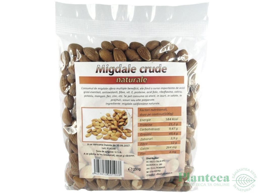 Migdale crude intregi californiene 250g - DECO ITALIA