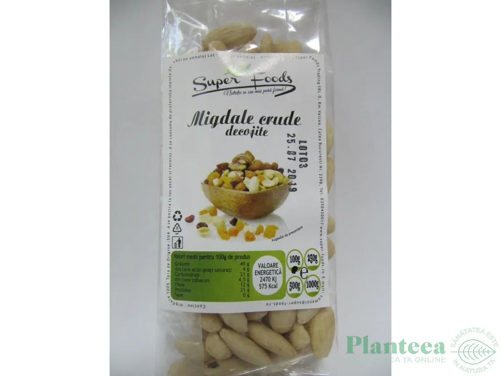 Migdale crude decojite 100g - SUPERFOODS