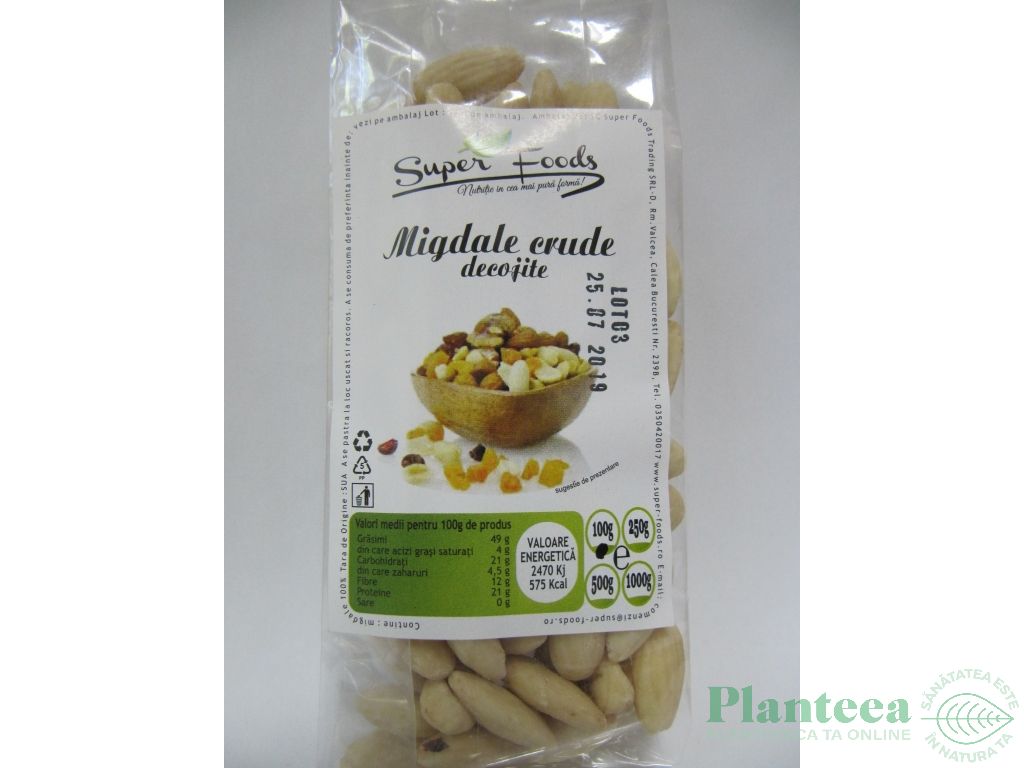 Migdale crude decojite 100g - SUPERFOODS