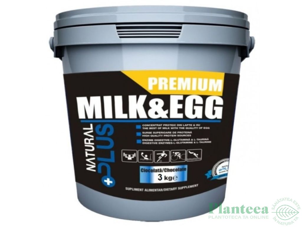 Pulbere proteica lapte albus ou premium 3kg - NATURAL PLUS