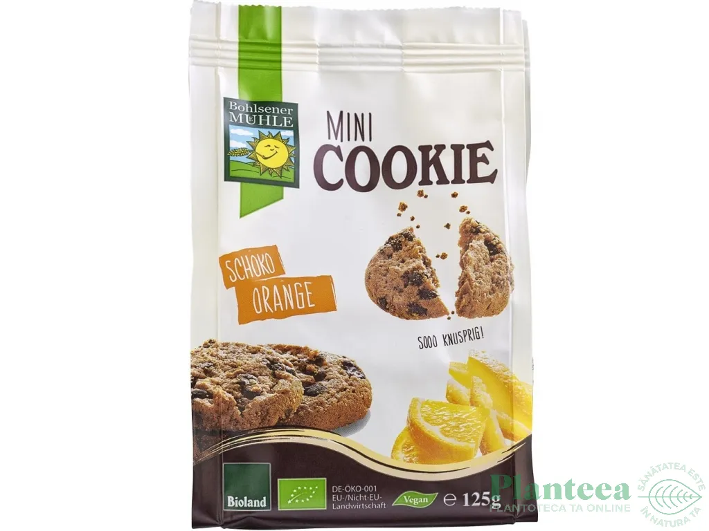 Fursecuri vegani ciocolata portocale eco 125g - BOHLSENER MUHLE