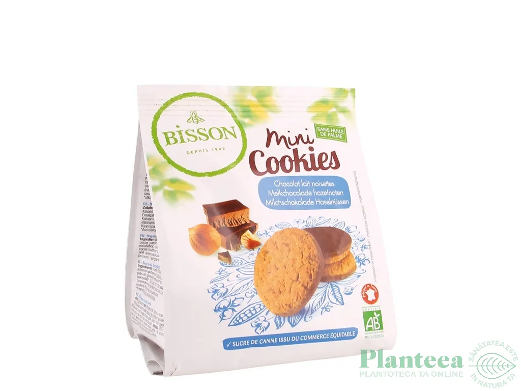 Fursecuri ciocolata lapte cu alune padure eco 120g - BISSON