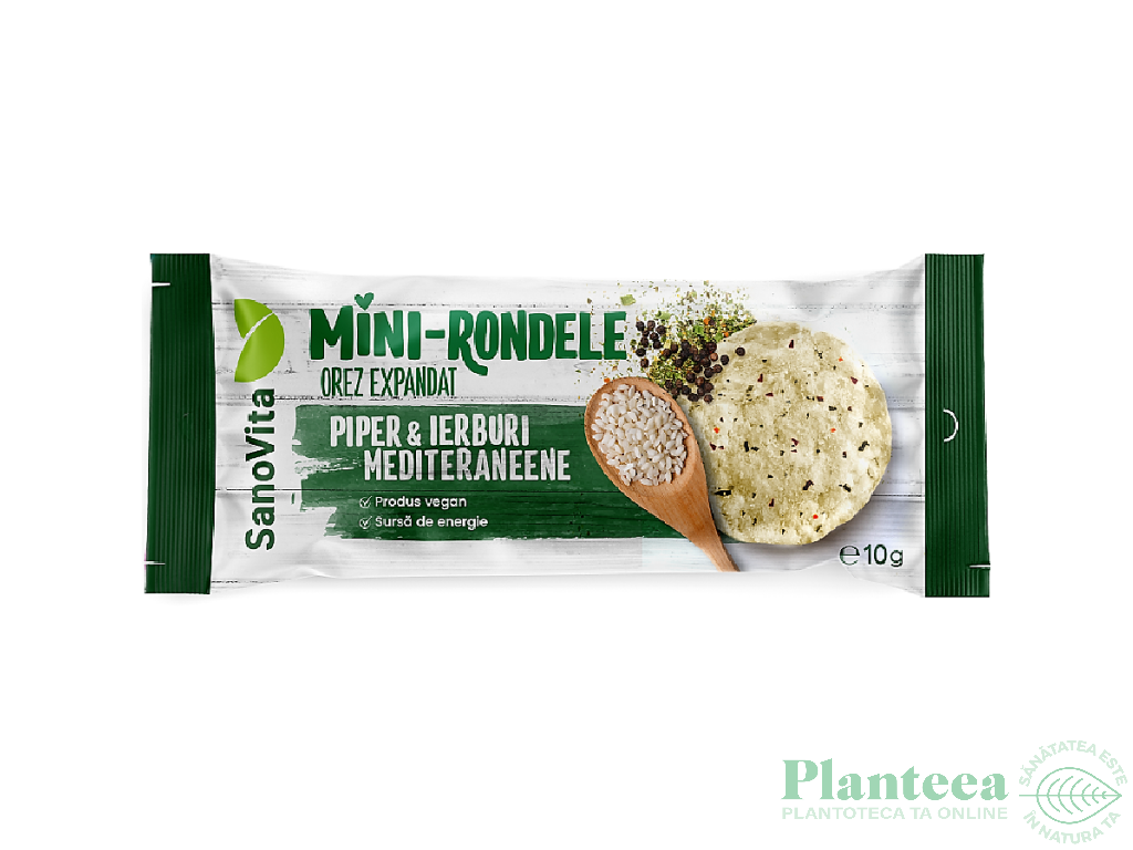 Minirondele expandate orez piper ierburi mediteraneene 10g - SANOVITA