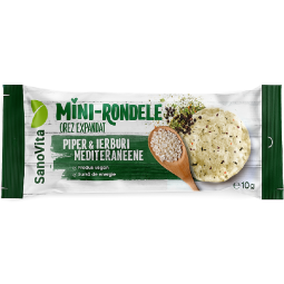 Minirondele expandate orez piper ierburi mediteraneene 10g - SANOVITA