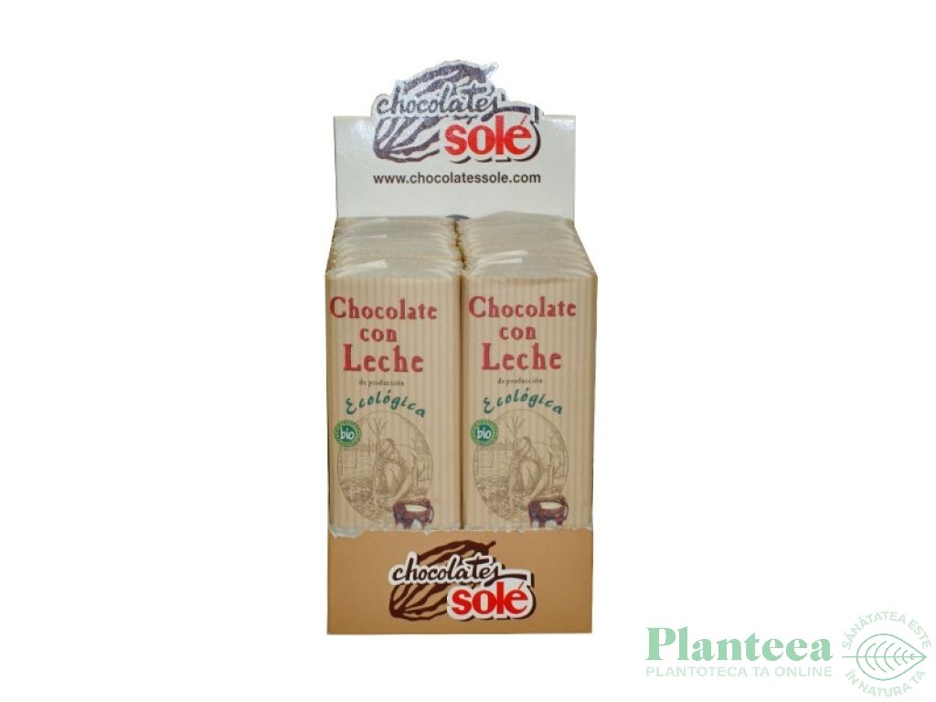 Mini ciocolata lapte eco 25g - SOLE