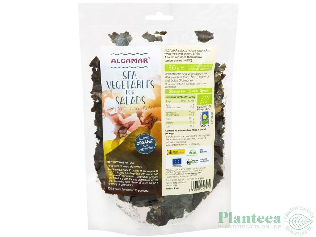 Alge marine uscate pt salata bio 50g - ALGAMAR
