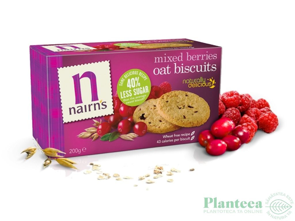 Biscuiti ovaz integral fructe padure 200g - NAIRN`S