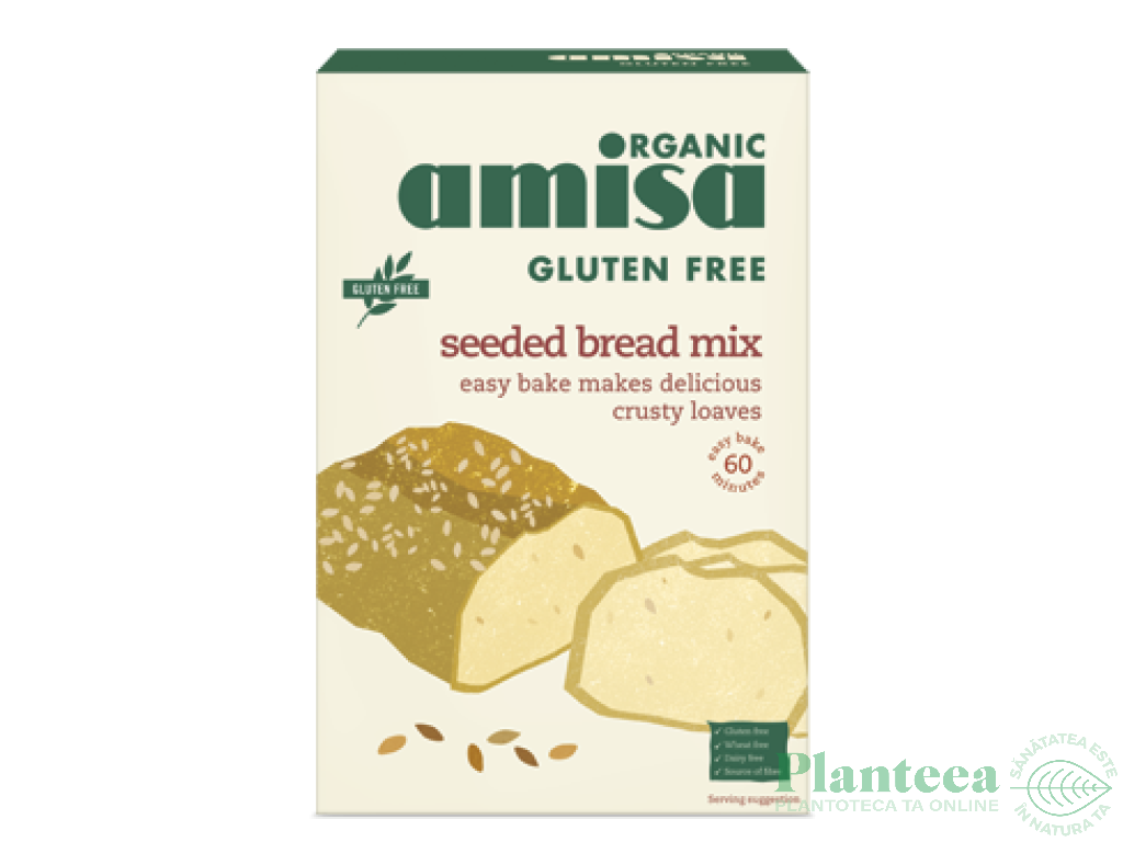 Premix paine cu seminte fara gluten eco 500g - AMISA