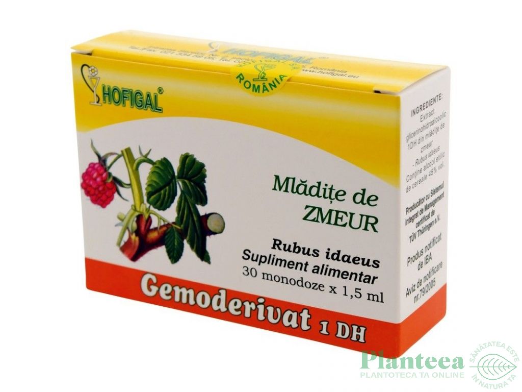 Gemoderivat zmeur mladite 30x1,5ml - HOFIGAL