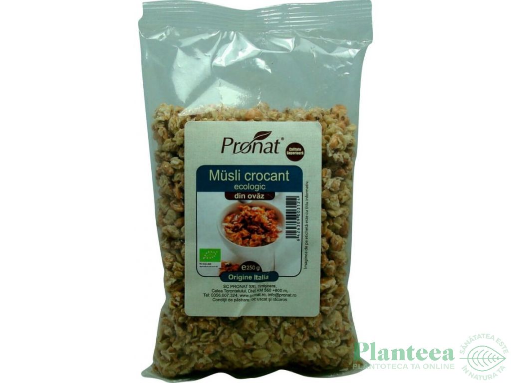 Musli crocant ovaz {pg} eco 250g - PRONAT