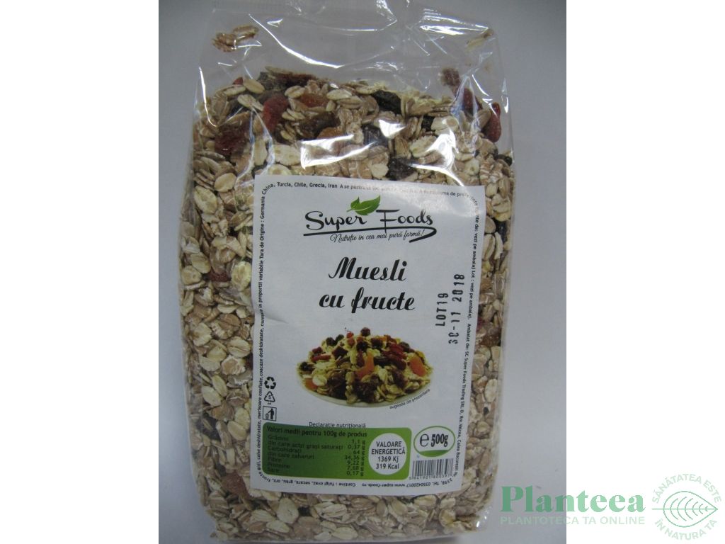 Musli fructe 500g - SUPERFOODS