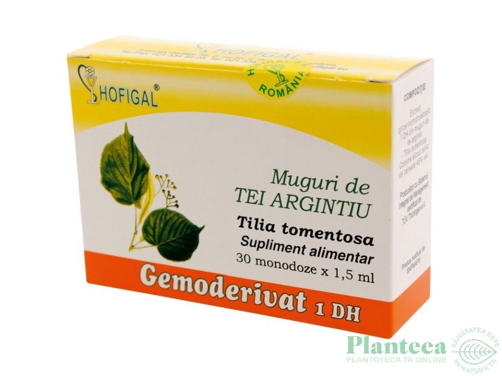 Gemoderivat tei argintiu muguri 30x1,5ml - HOFIGAL