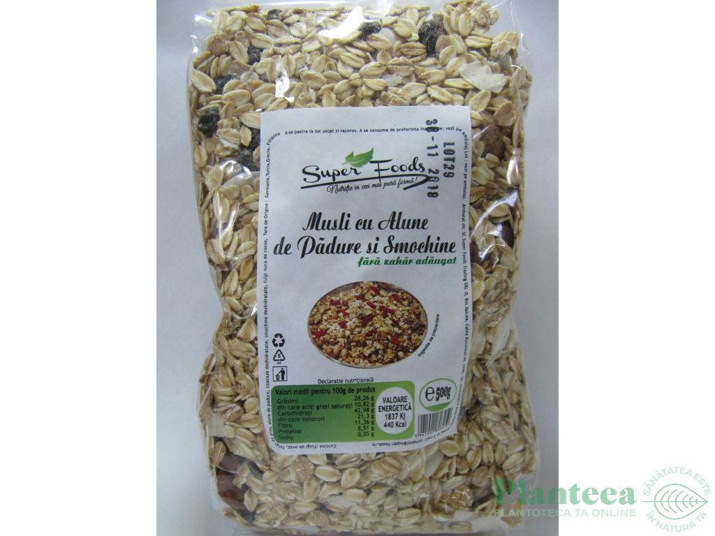 Musli alune padure smochine 500g - SUPERFOODS