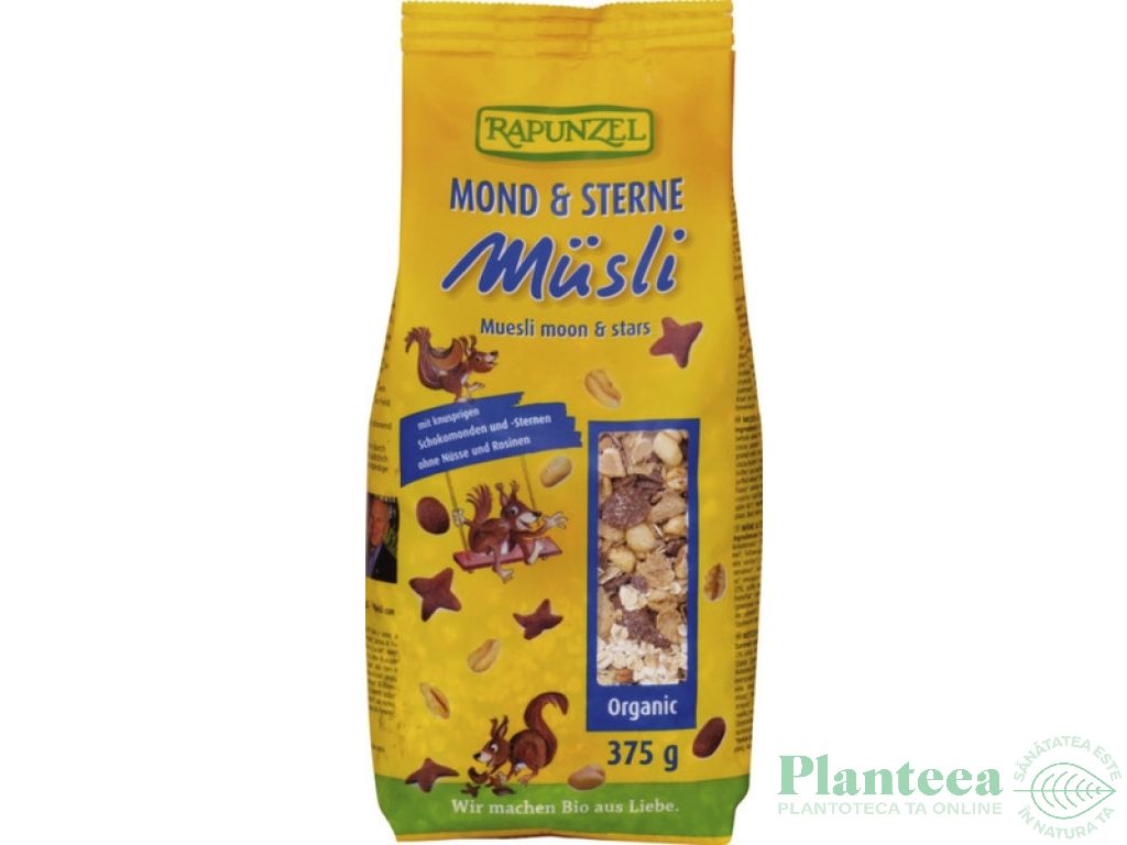 Musli ciocolata forme luna stele eco 375g - RAPUNZEL