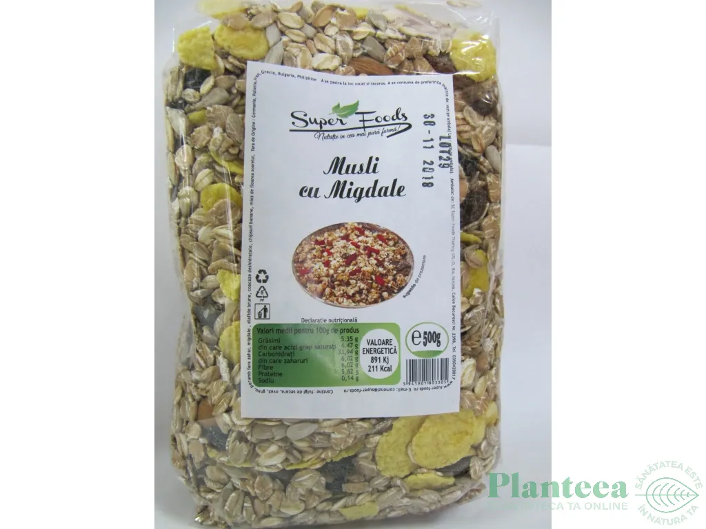 Musli migdale 500g - SUPERFOODS