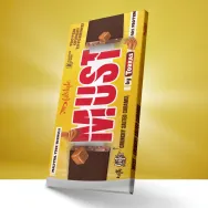 Ciocolata neagra crunchy salted caramel 10% proteine soia fara zahar fara gluten Must 100g - FITSTYLE