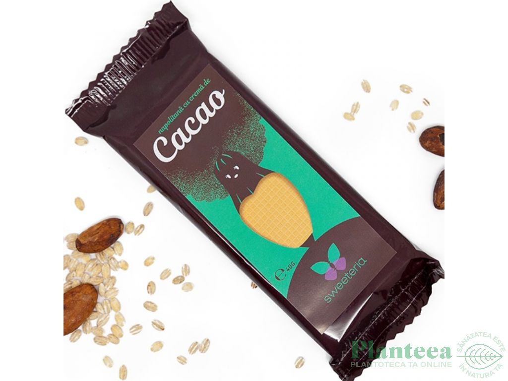 Napolitana crema cacao fara zahar 40g - SWEETERIA