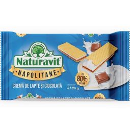Napolitane crema lapte ciocolata 170g - NATURAVIT