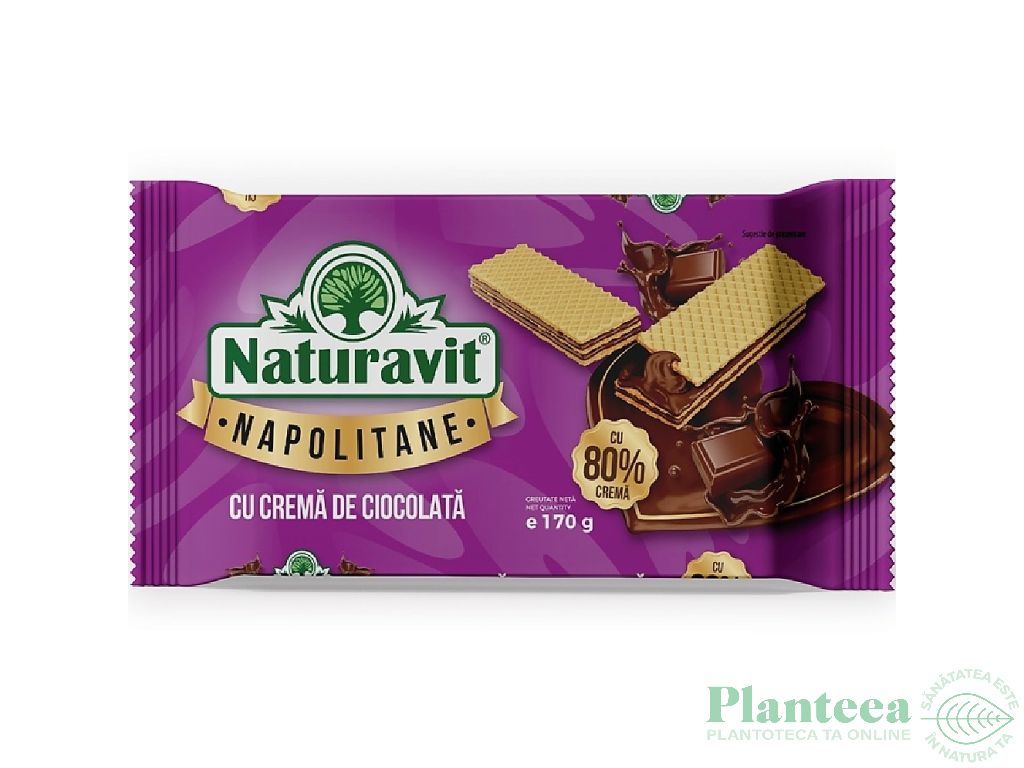 Napolitane crema ciocolata 170g - NATURAVIT