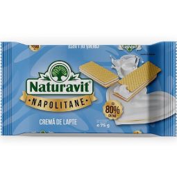 Napolitane crema lapte 75g - NATURAVIT