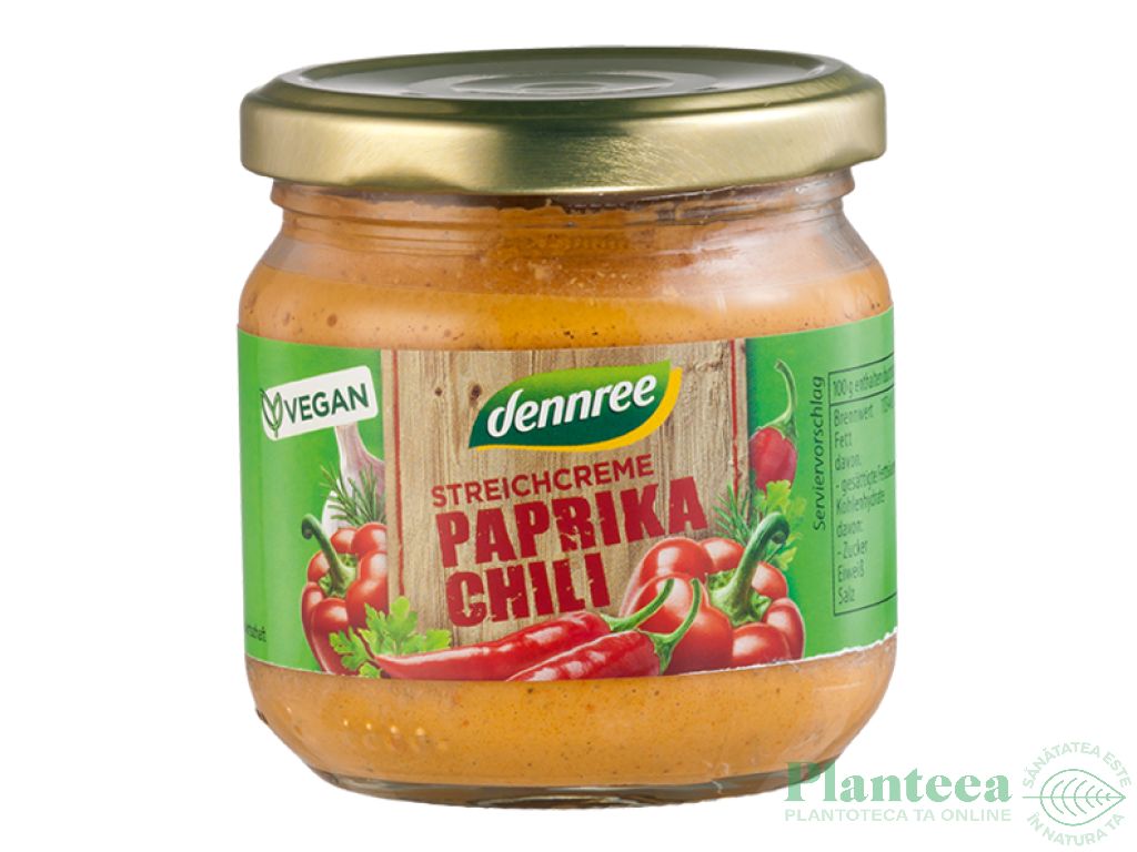 Pate vegetal ardei chilli eco 180g - DENNREE