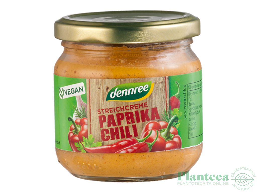 Pate vegetal ardei chilli eco 180g - DENNREE