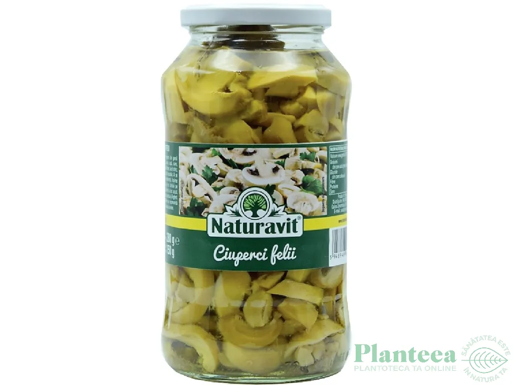 Conserva ciuperci felii borcan 720ml - NATURAVIT