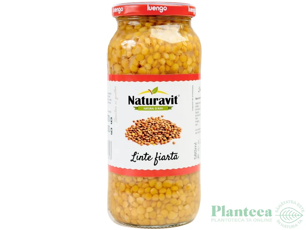 Conserva linte galbena fiarta 580ml - NATURAVIT